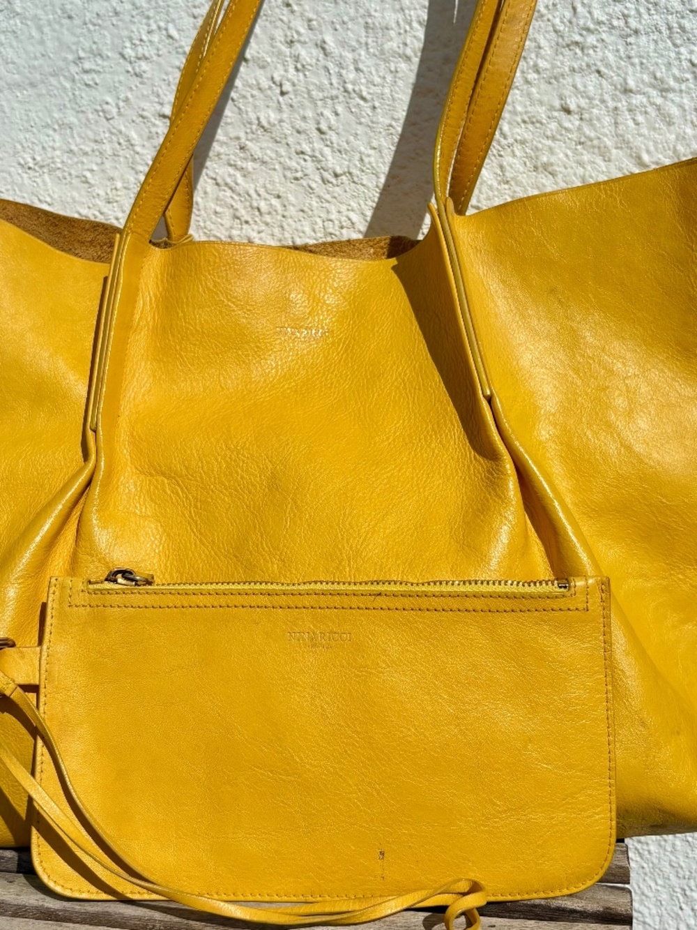 NINA RICCI - large leather TOTE with WRIST purse